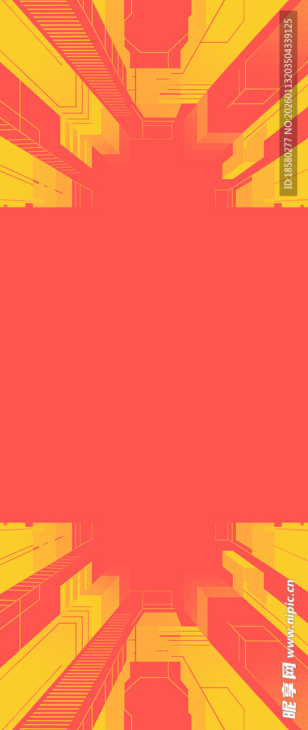 红色放射状几何图案背景