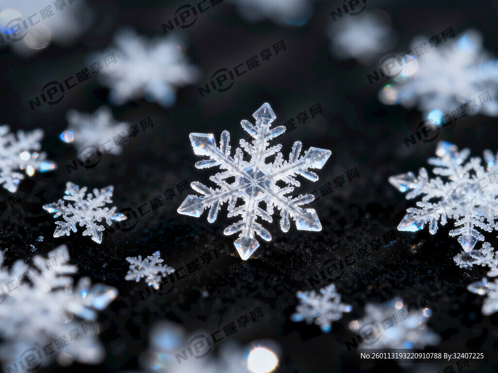 一个比较大的透明白色雪花