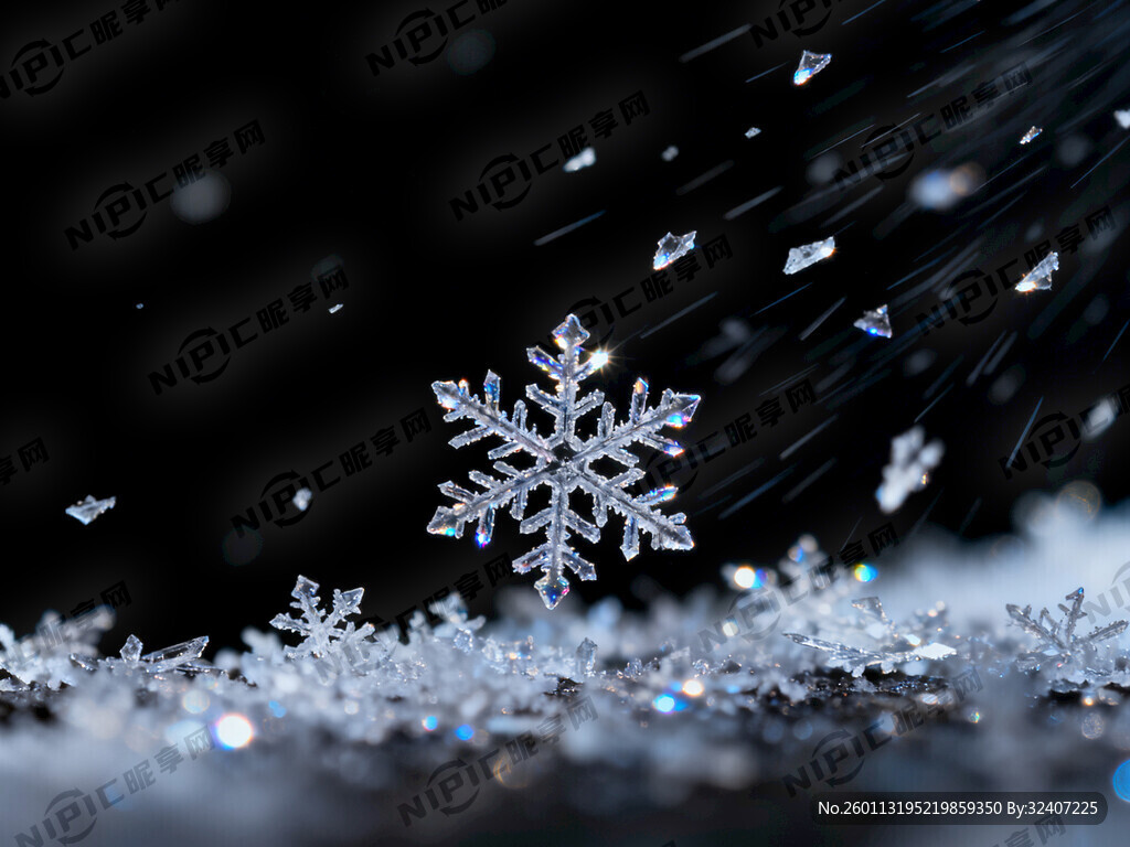 在空中全部都是碎小雪花