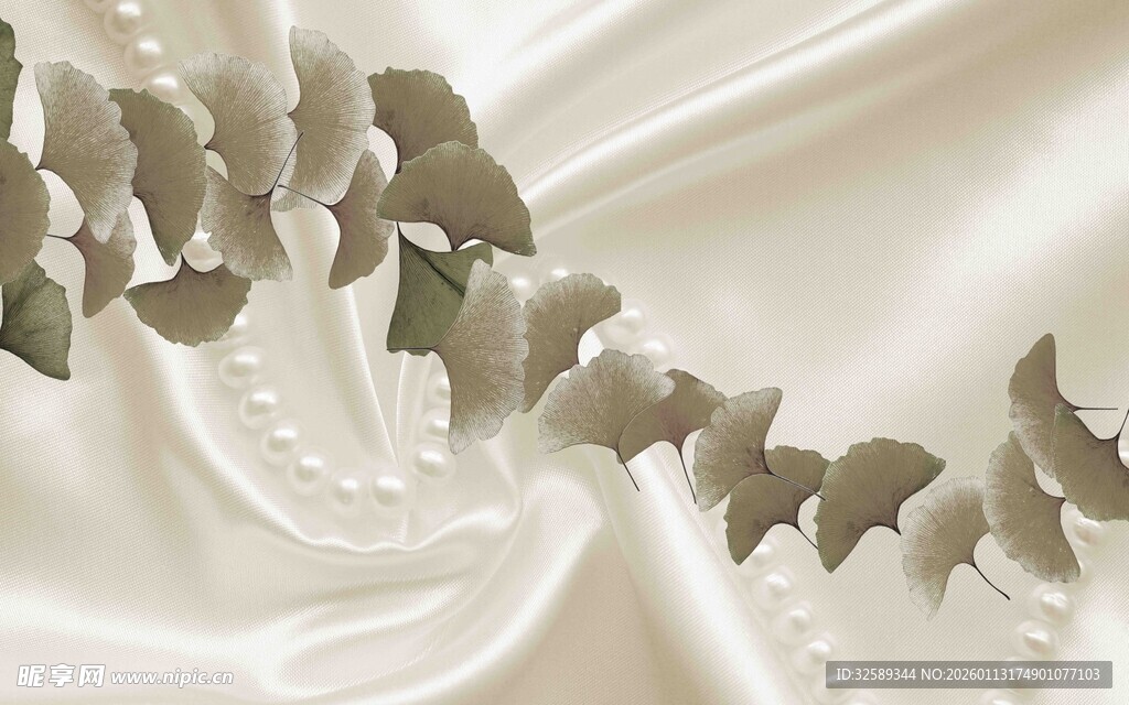 银杏叶树叶背景墙