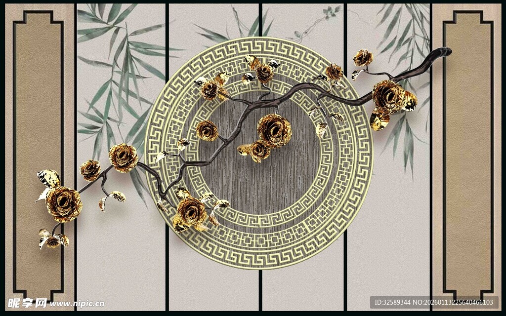 中式金枝装饰典雅韵味