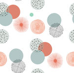 多彩圆形花卉图案背景