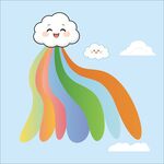 彩虹云朵的梦幻天空