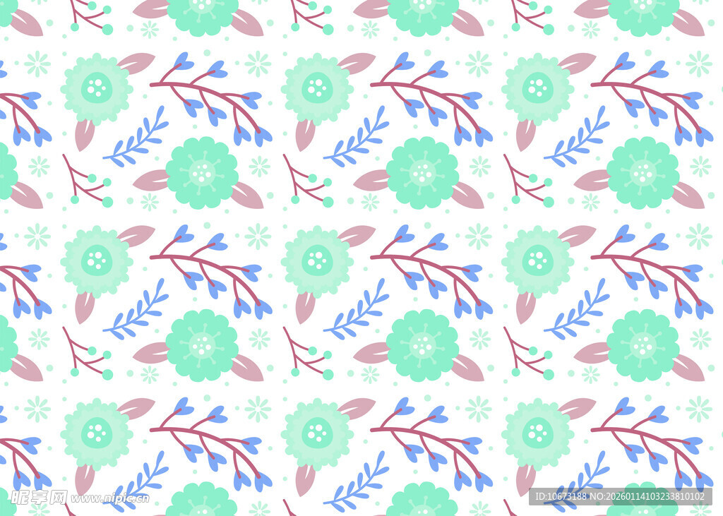 清新花卉图案背景设计