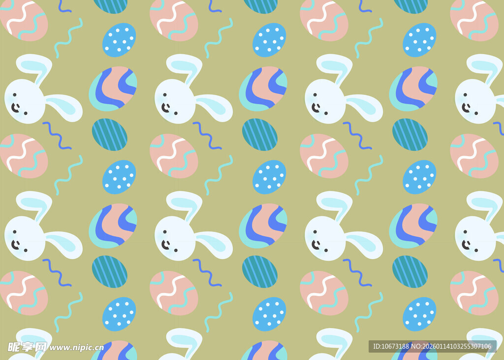 可爱动物花卉图案背景