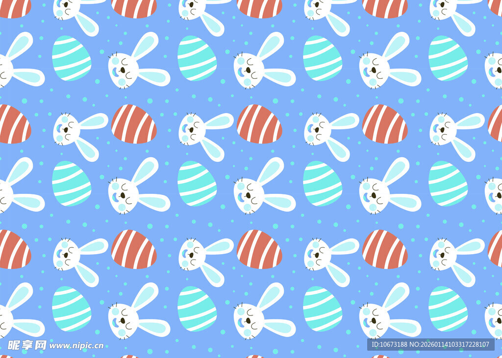 蓝底兔子蜜蜂图案背景