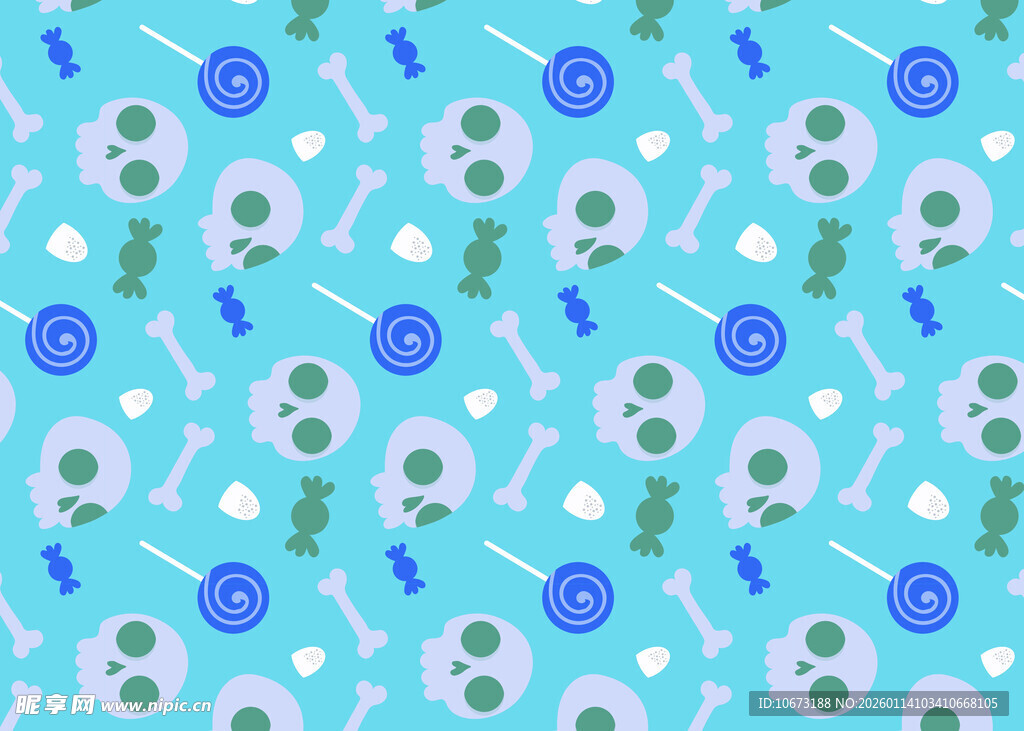 蓝色糖果图案背景