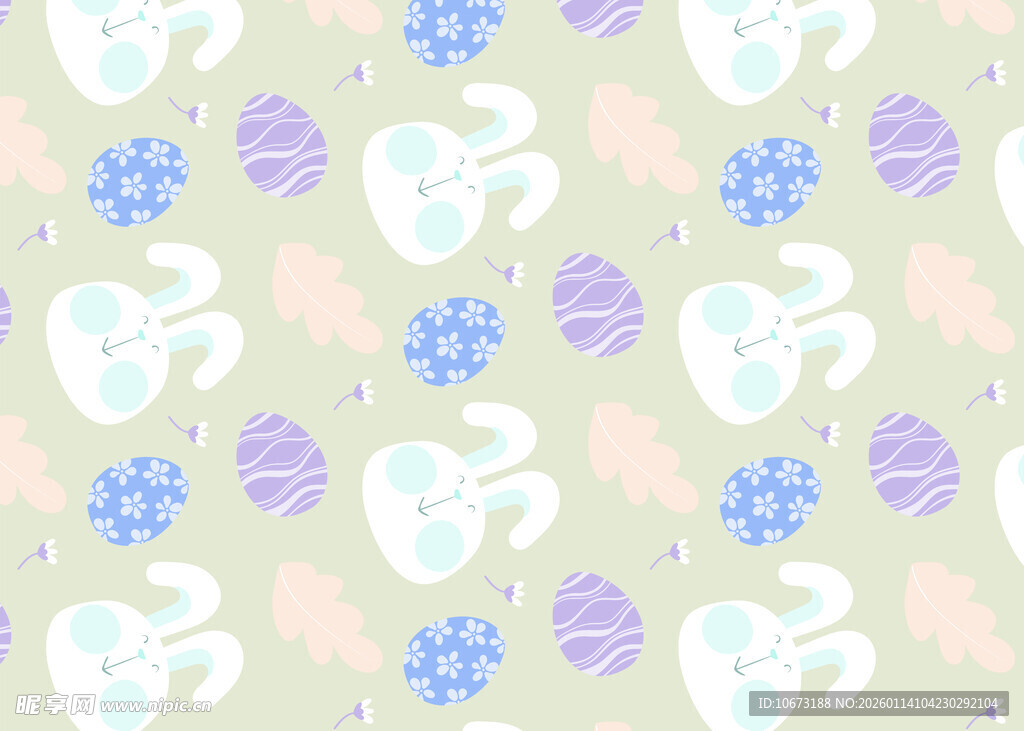 可爱花卉动物图案背景