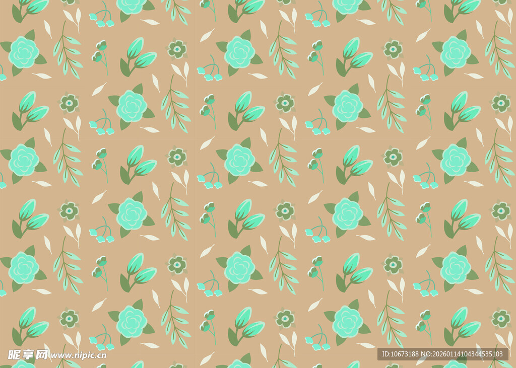 清新花卉图案背景纹理