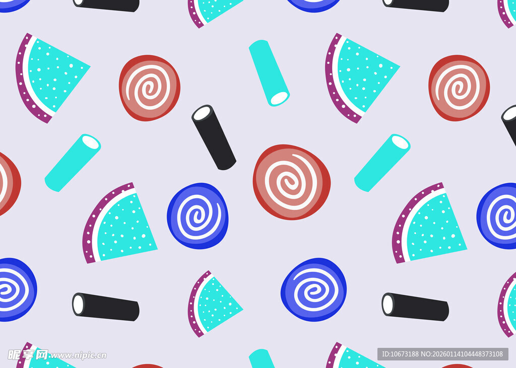 多彩夏日用品无缝图案