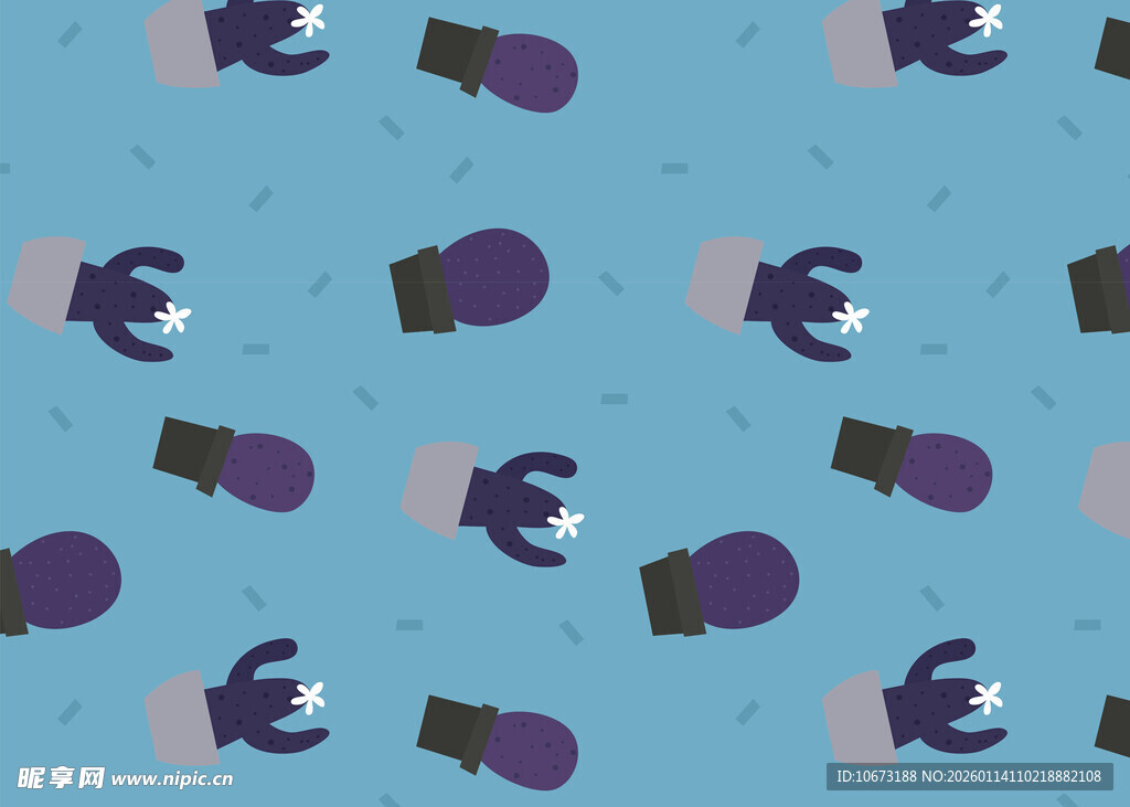 卡通手套图案背景纹理