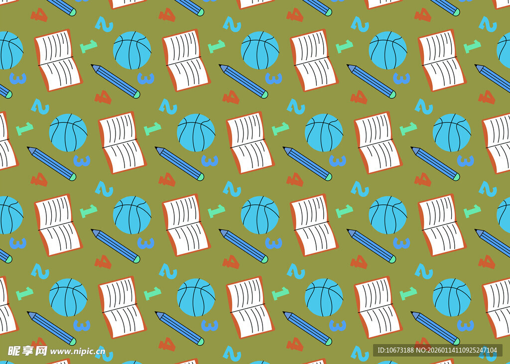 文具图案背景 