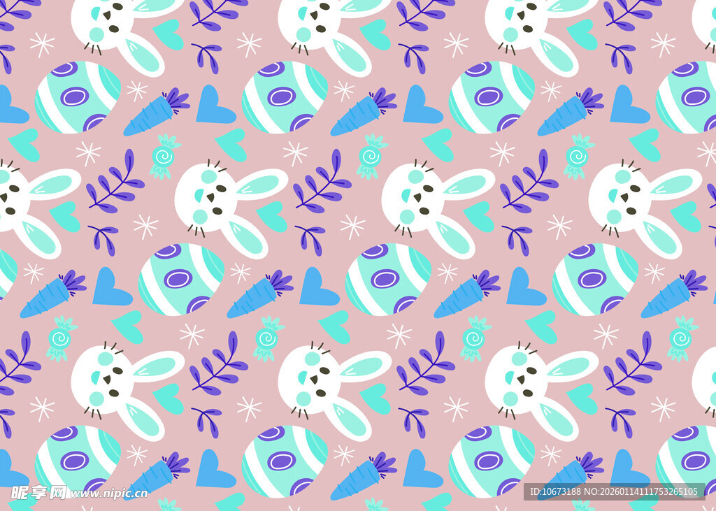 可爱卡通图案无缝背景