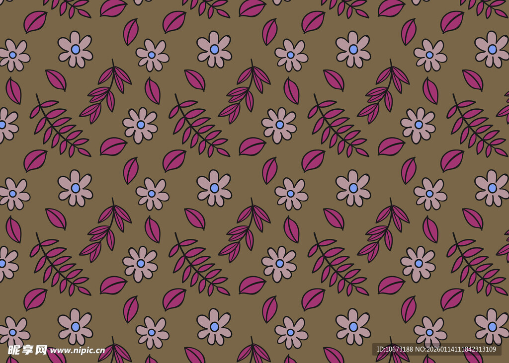 花卉藤蔓图案背景纹理