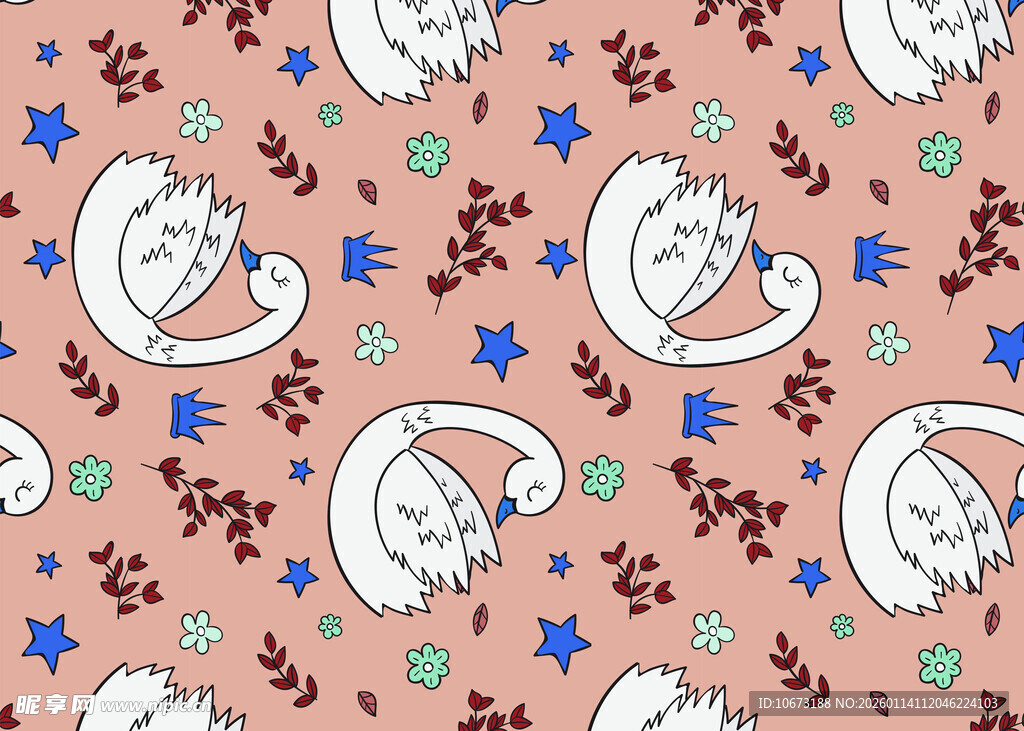 卡通恐龙星星图案背景