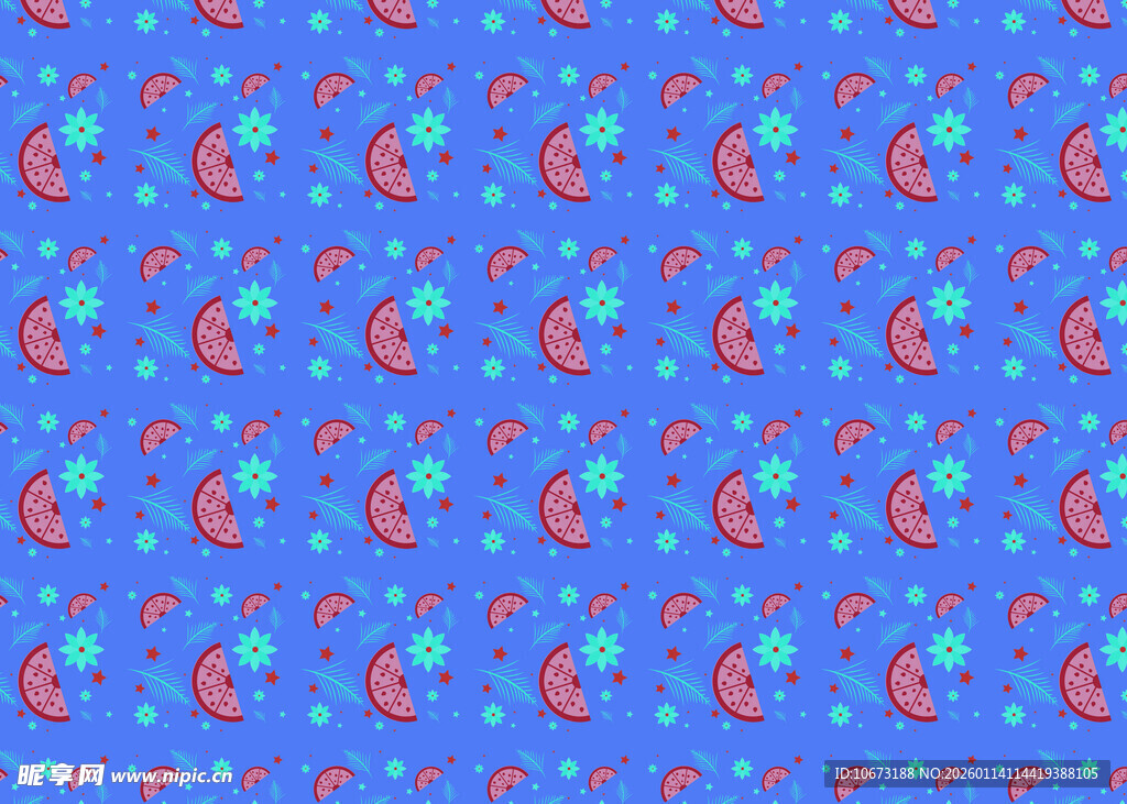 蓝色背景海马图案纹理