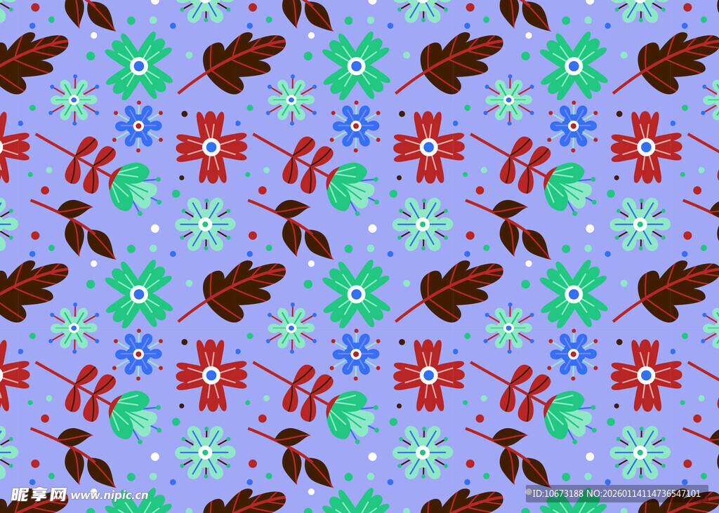 多彩花卉图案背景纹理