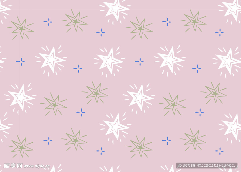 粉色背景星星雪花图案