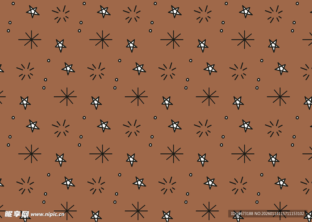 棕色底星星图案布料纹理