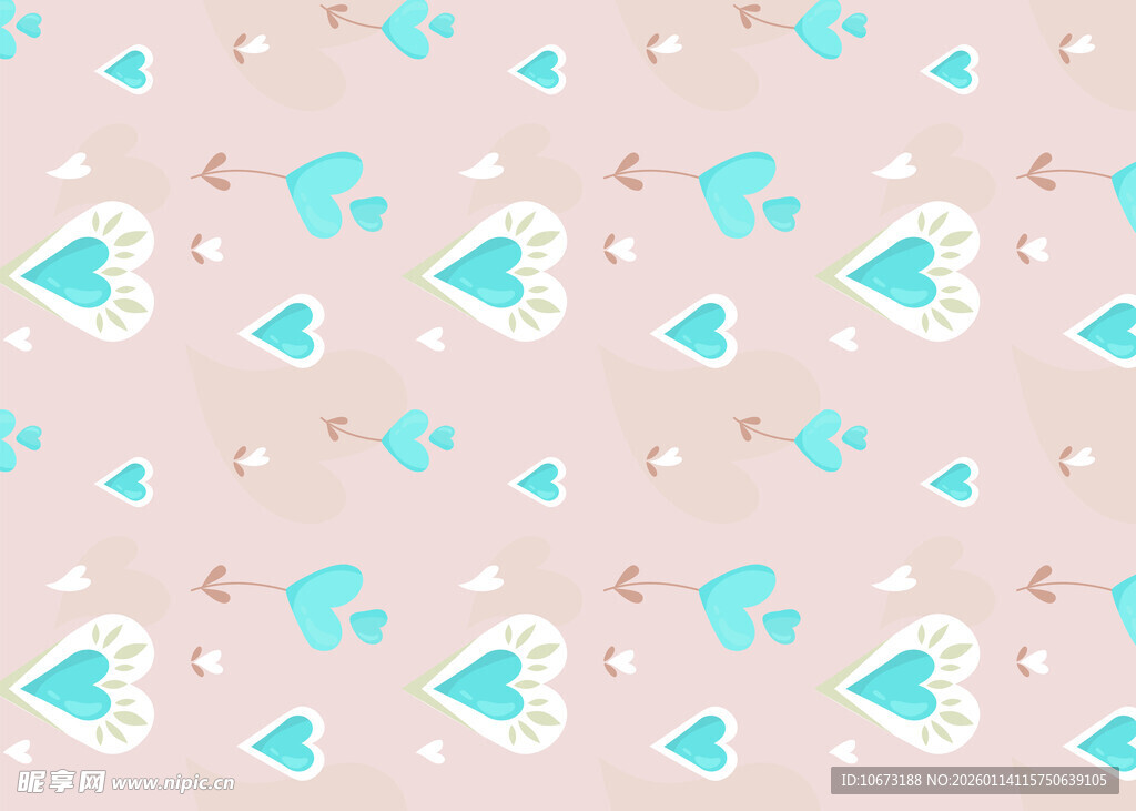 粉色底爱心图案背景