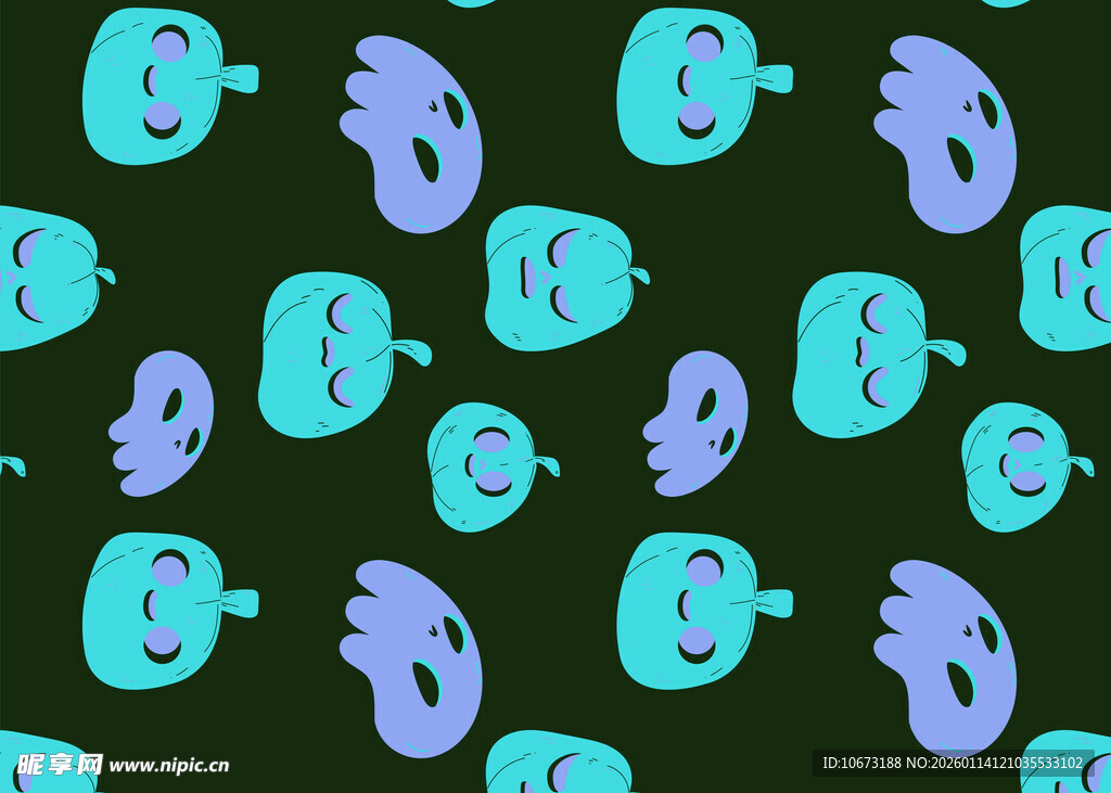 多彩卡通图案背景纹理