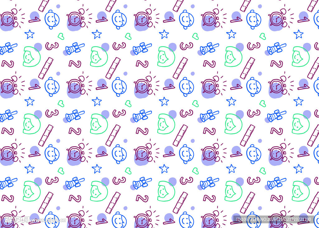 卡通风格多彩图案背景