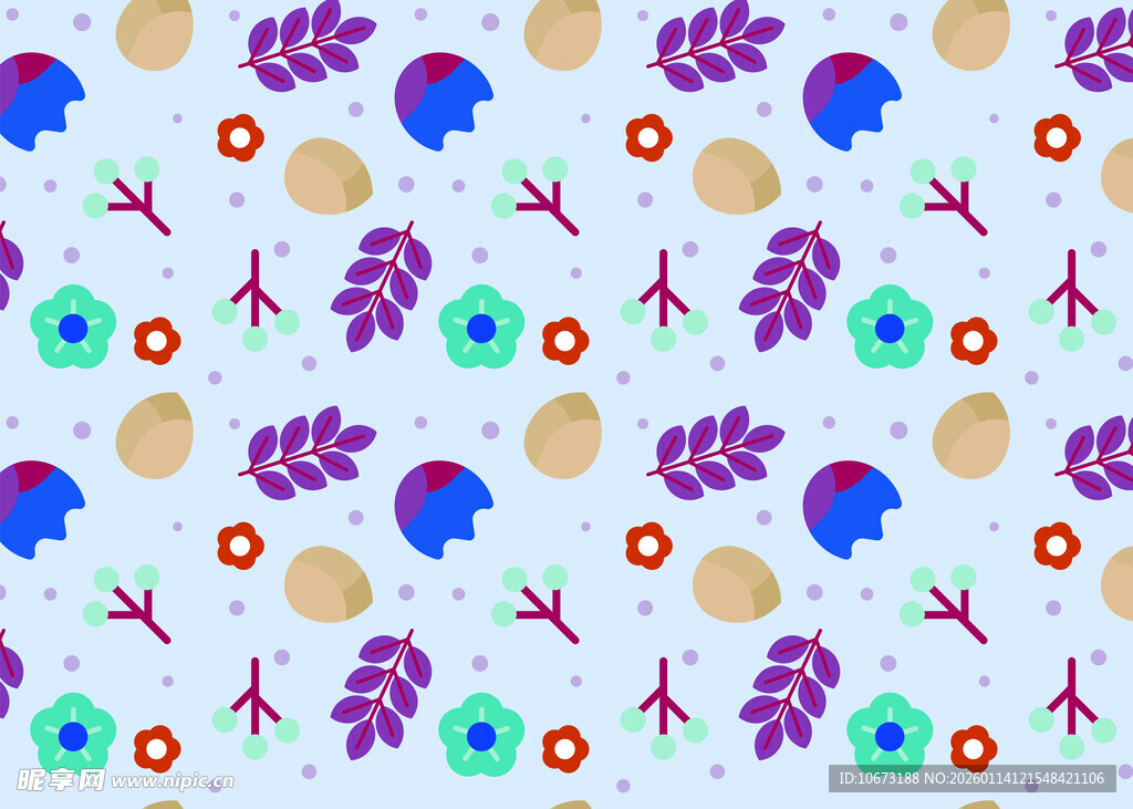 多彩花卉图案背景设计
