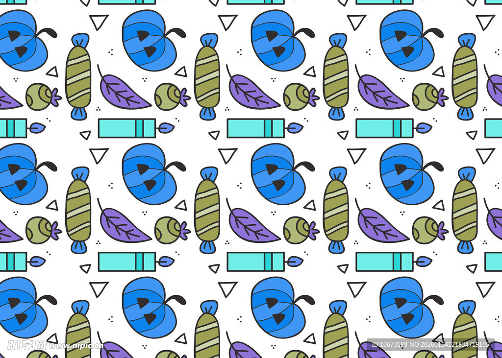 多彩卡通图案背景