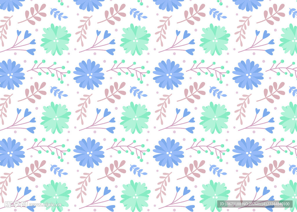 清新花卉图案背景纹理