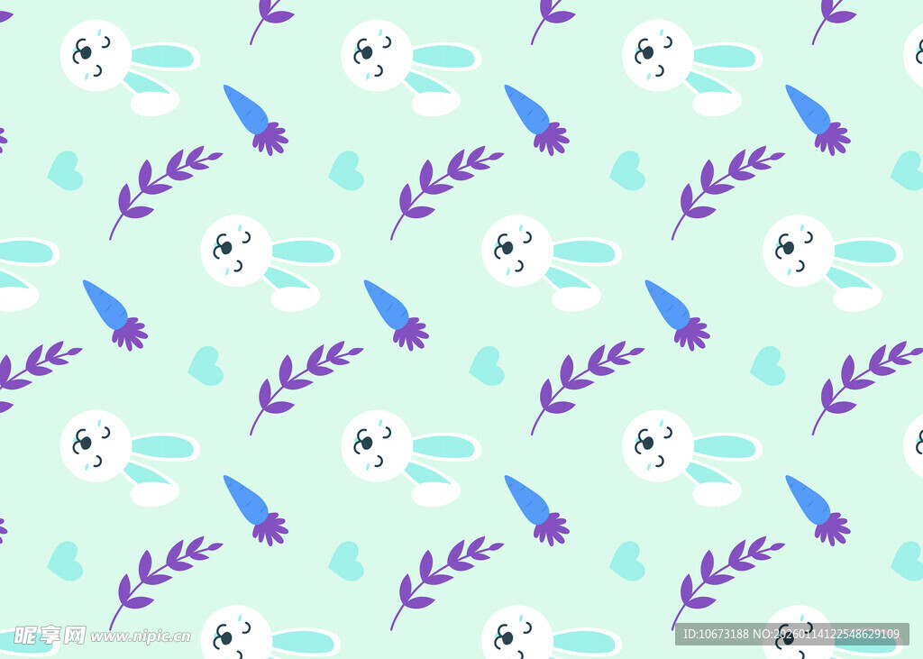 清新蓝紫花卉图案背景