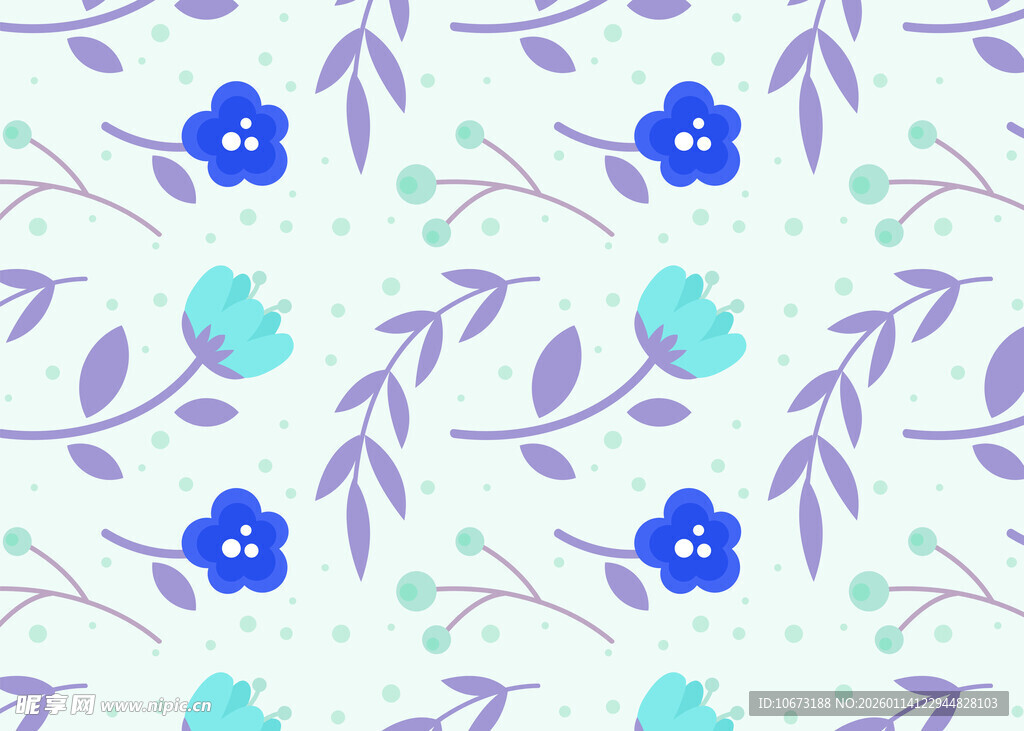 清新花卉底纹图案设计