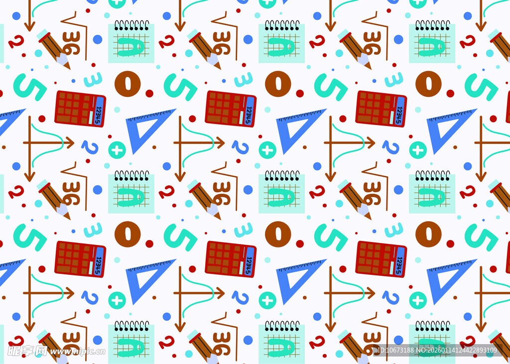 多彩数学教具图案背景