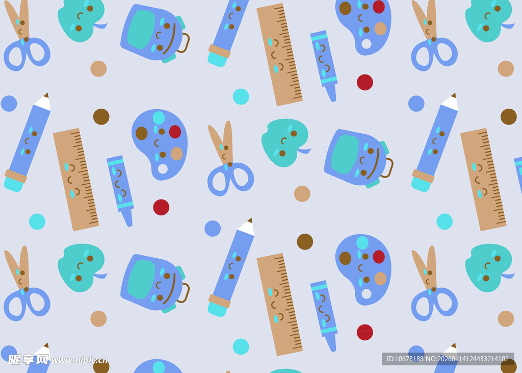 手绘文具图案背景