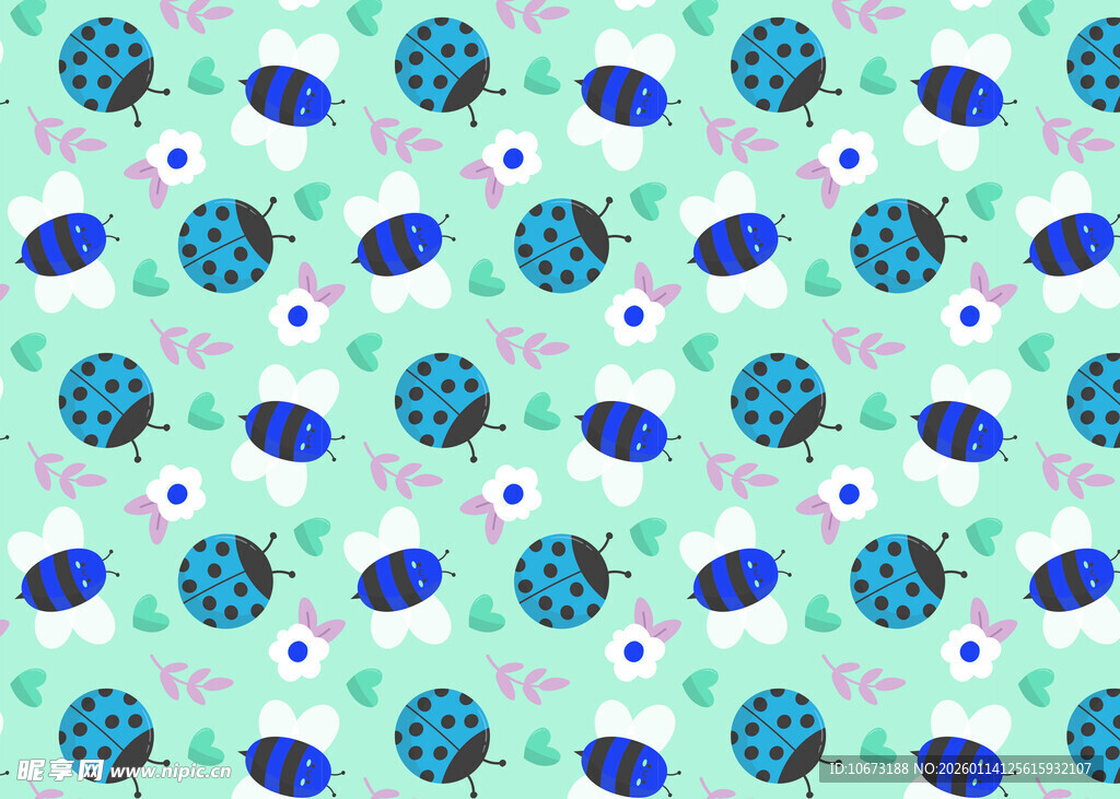 蓝绿鱼形图案背景纹理