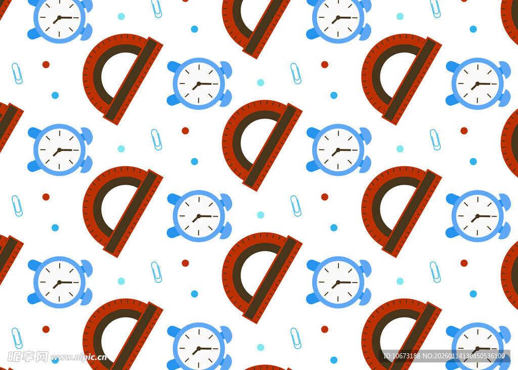 几何图案卡通风格无缝背景