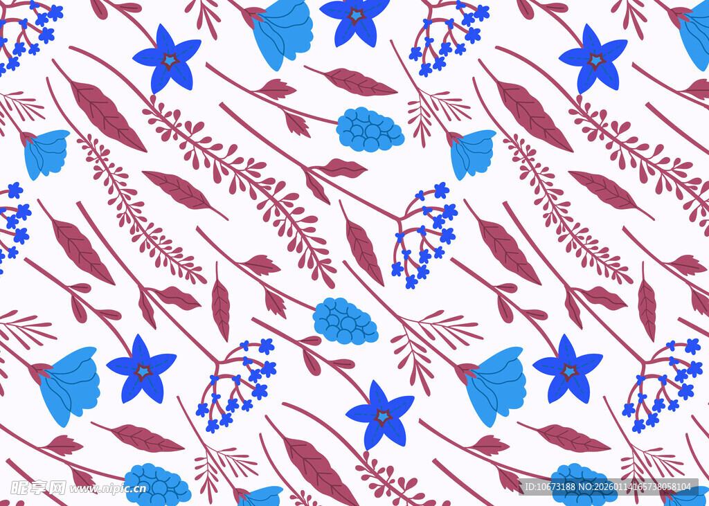 多彩星星花卉图案背景