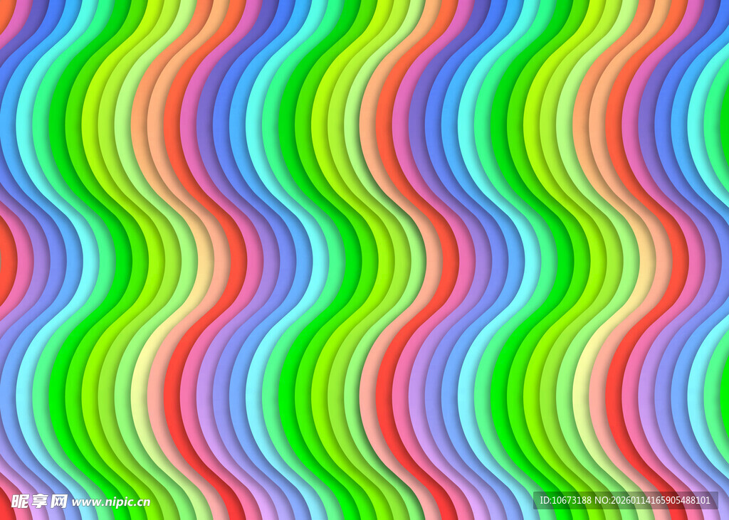 多彩波浪条纹图案背景