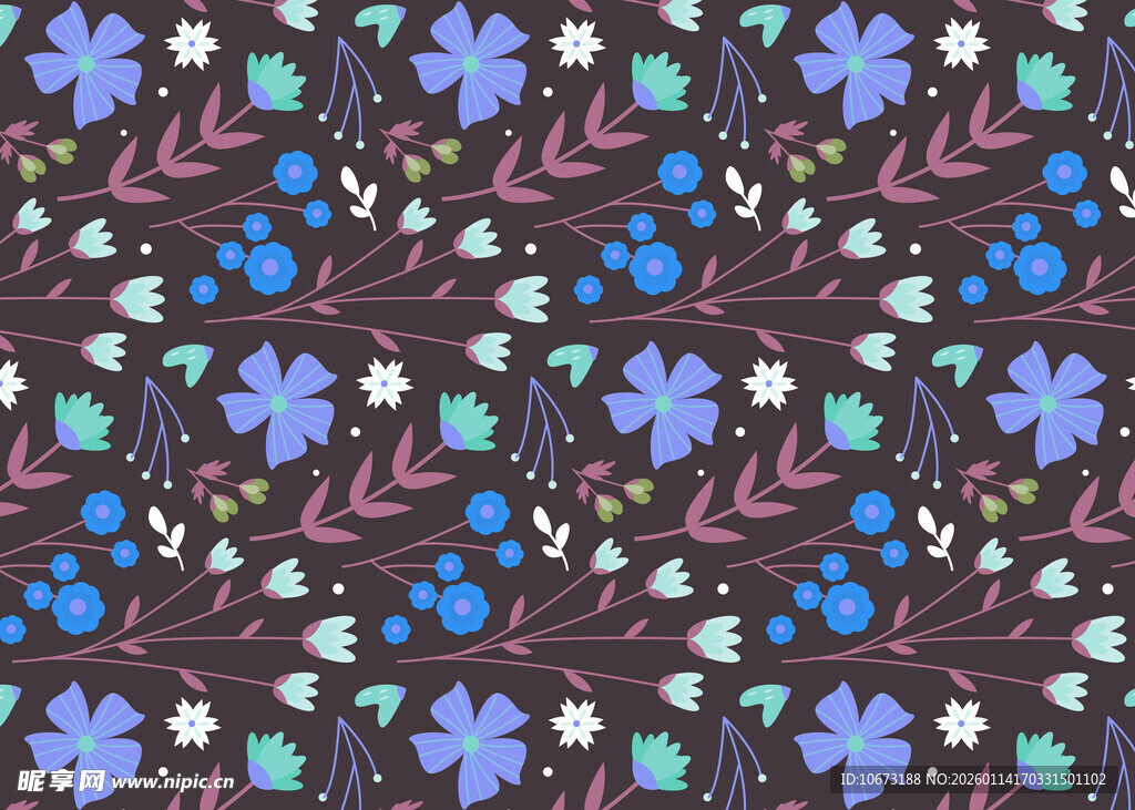 紫色花卉图案背景纹理