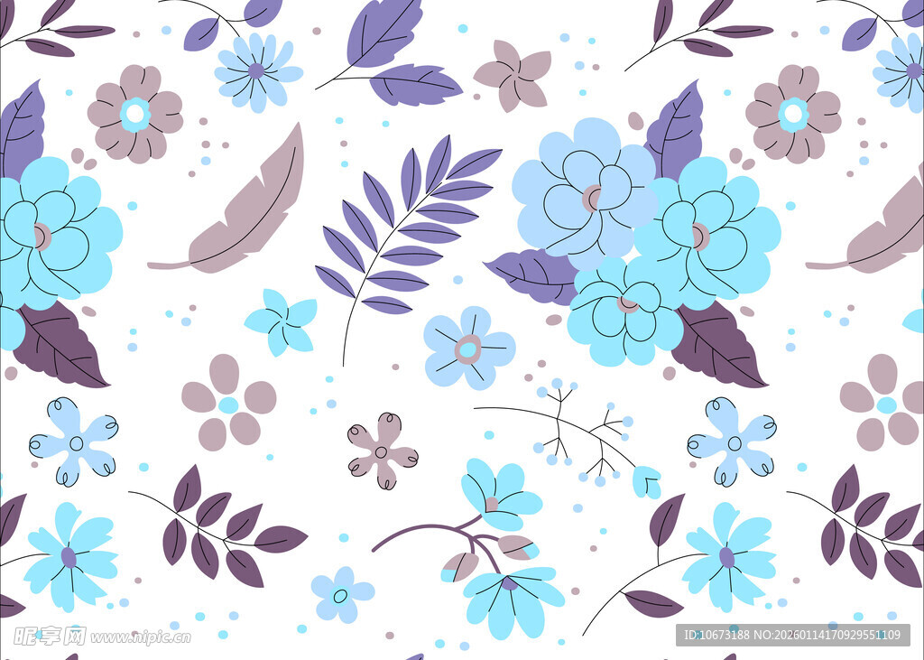 蓝紫色花卉图案背景