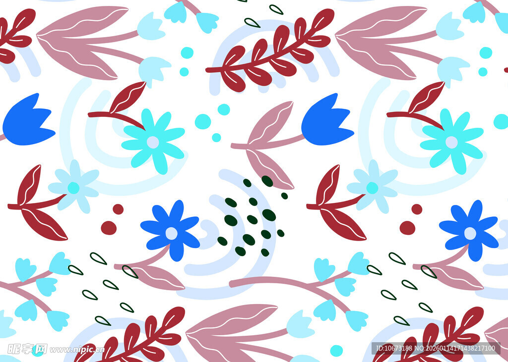 花卉植物水彩图案背景