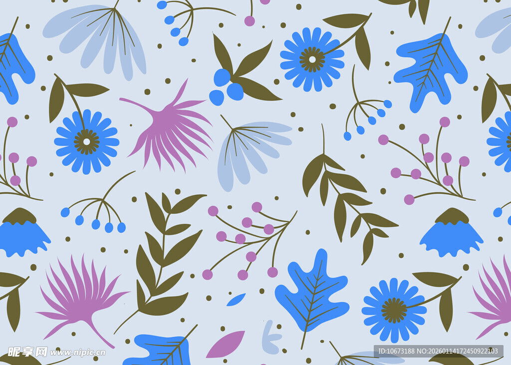 蓝紫色花卉图案背景