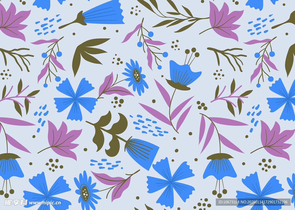 清新花卉图案背景设计