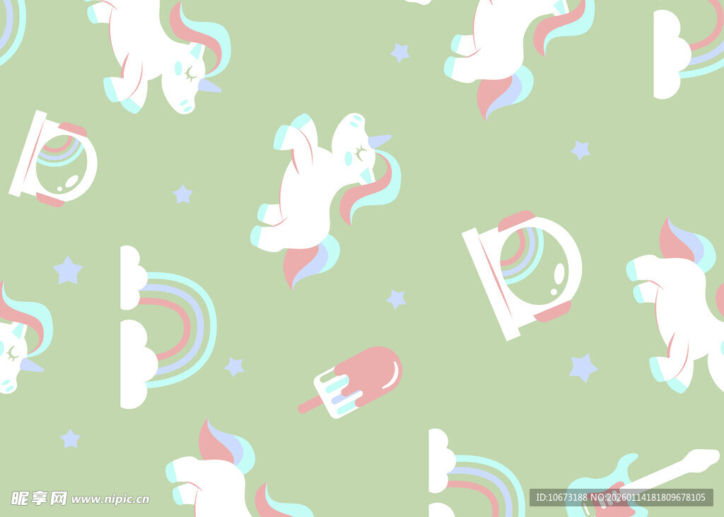 梦幻独角兽图案背景