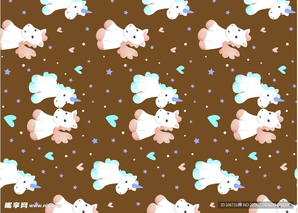 可爱卡通动物碎花图案背景