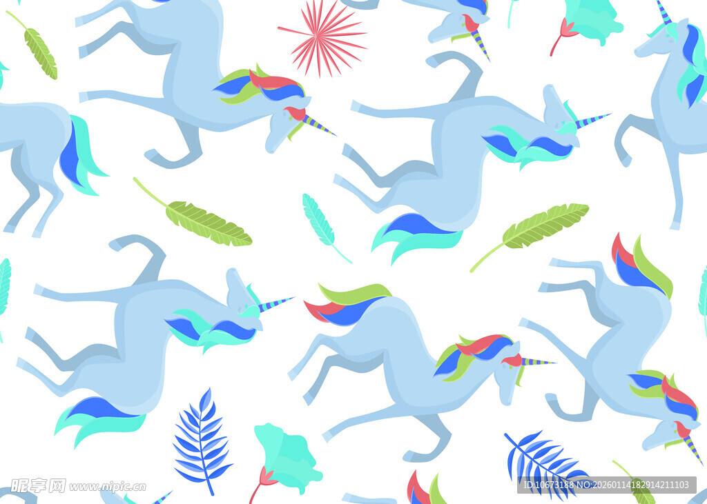 梦幻独角兽图案背景