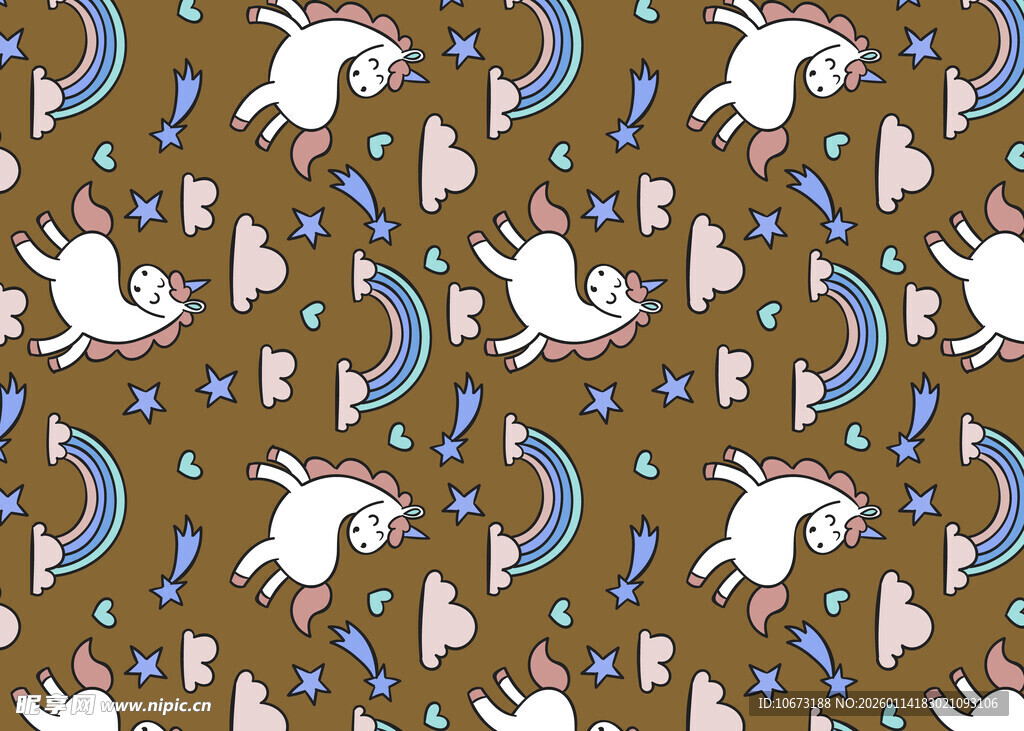 独角兽图案背景设计素材