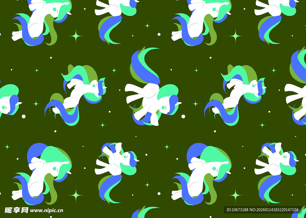 梦幻独角兽图案背景