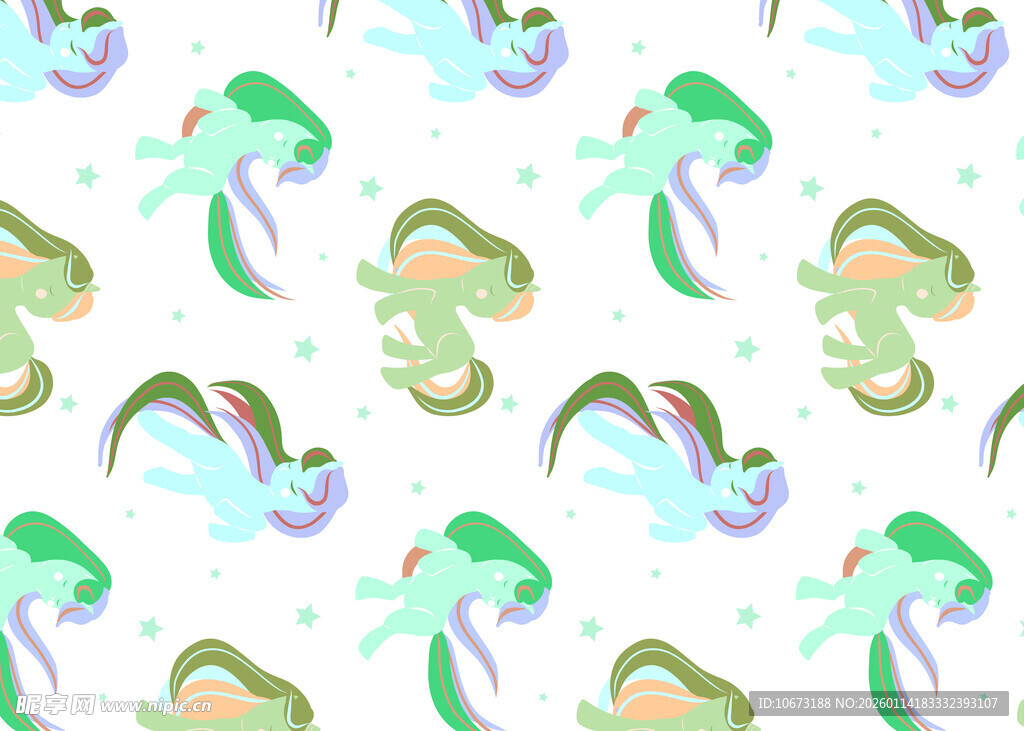 多彩美人鱼图案背景