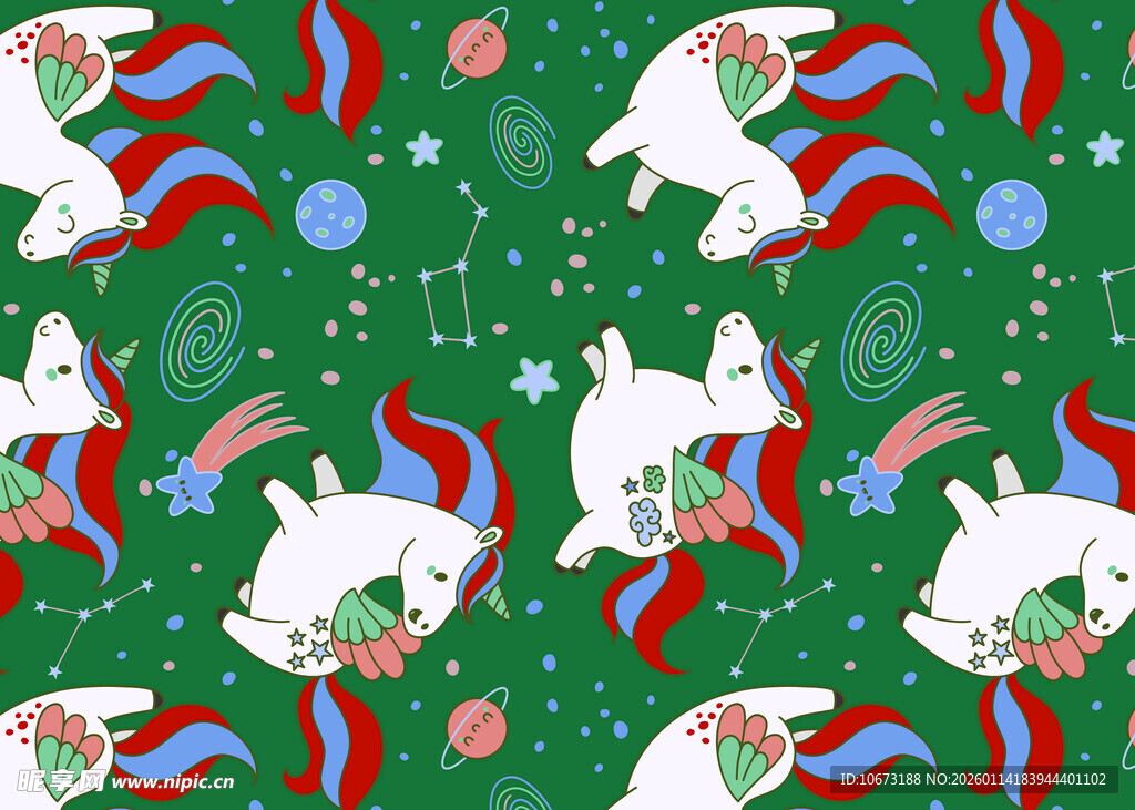圣诞猫咪图案的绿色背景图