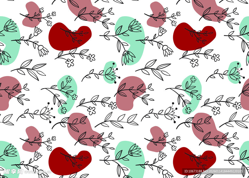心形花卉图案背景纹理